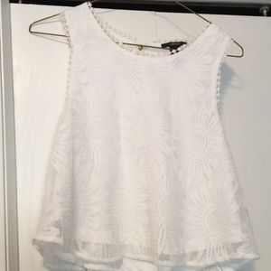 Forever 21 white tank top with flower design